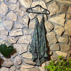 Green one blossom slip dress- on hold